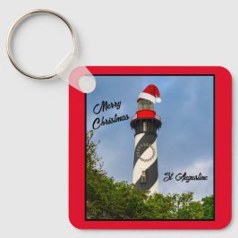 Frohe Weihnachten St Augustine Florida Leuchtturm Schlüsselanhänger