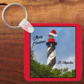 Frohe Weihnachten St Augustine Florida Leuchtturm Schlüsselanhänger (Vorderseite)