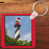 Frohe Weihnachten St Augustine Florida Leuchtturm Schlüsselanhänger (Rückseite)