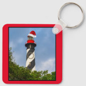 Frohe Weihnachten St Augustine Florida Leuchtturm Schlüsselanhänger (Rückseite)