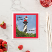 Frohe Weihnachten St Augustine Florida Leuchtturm Serviette (Beispiel)