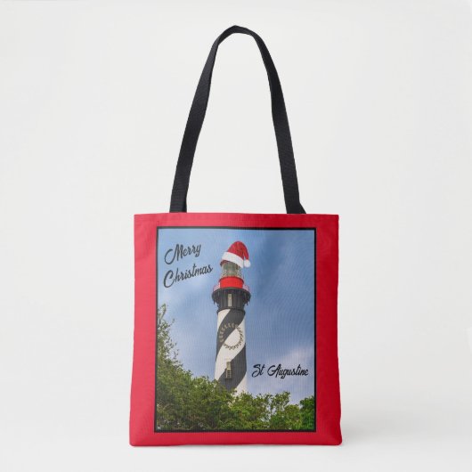 Frohe Weihnachten St Augustine Florida Leuchtturm Tasche (Vorderseite)