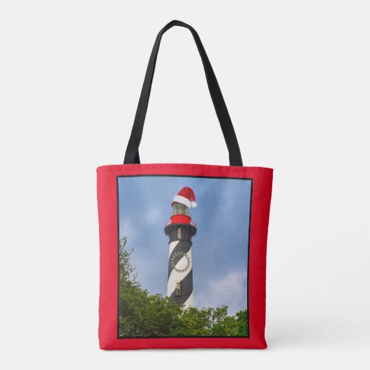 Frohe Weihnachten St Augustine Florida Leuchtturm Tasche (Rückseite)
