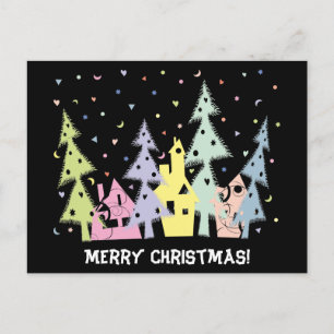 Frohe Weihnachten! Stadt Feiertagspostkarte