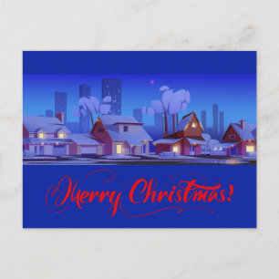 Frohe Weihnachten Stadtscape Postkarte