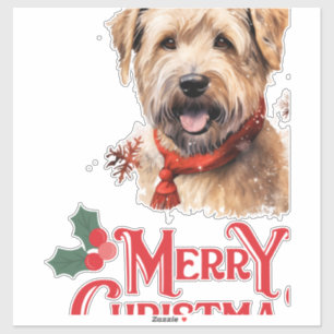 Frohe Weihnachten Staffordshire Bull Terrier Aufkleber