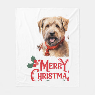 Frohe Weihnachten Staffordshire Bull Terrier Fleecedecke