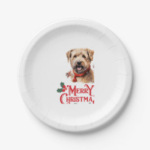 Frohe Weihnachten Staffordshire Bull Terrier Pappteller