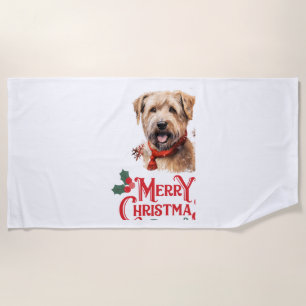 Frohe Weihnachten Staffordshire Bull Terrier Strandtuch