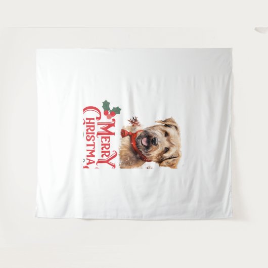 Frohe Weihnachten Staffordshire Bull Terrier Wandteppich (Vorderseite (Horizontal))