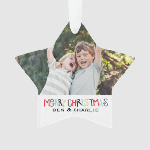 Frohe Weihnachten   Star-Ornament-Monogramm Ornament