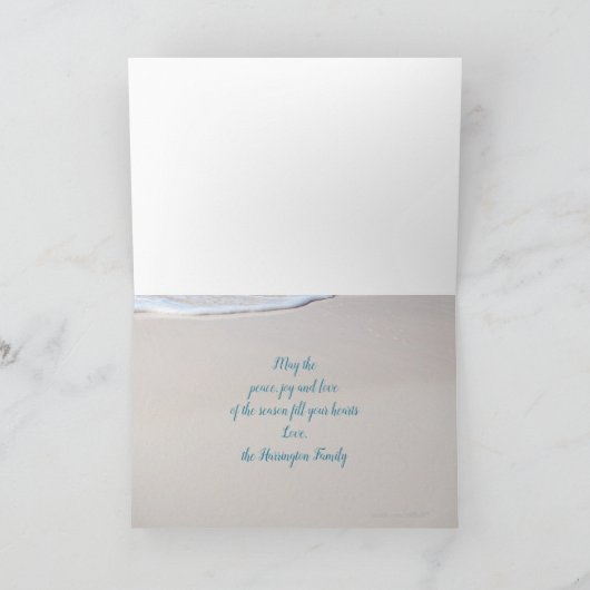 Frohe Weihnachten Starfish am Strand Weihnachten Karte (Innenseite)