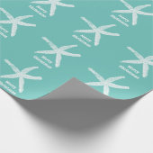 Frohe Weihnachten Starfish Aquamarin Blue Beach Cu Geschenkpapier (Ecke)