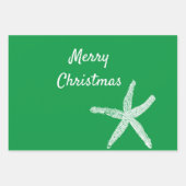 Frohe Weihnachten Starfish Patterns Red White Blue Geschenkpapier Set (Vorderseite 2)