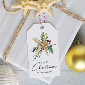 Frohe Weihnachten Starfish Tropical Beach Geschenkanhänger