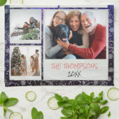 Frohe Weihnachten Starry Night Doodle 5 Foto Famil Geschirrtuch (Gefaltet)