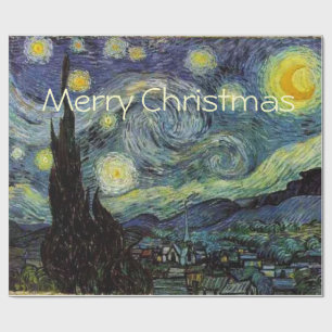Frohe Weihnachten Starry Night von Vincent van Gog Geschenkpapier