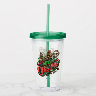 Frohe Weihnachten Steampunk Acryltrinkbecher