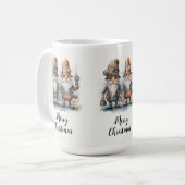 Frohe Weihnachten Steampunk Gnomes Kaffeetasse (Vorderseite Links)