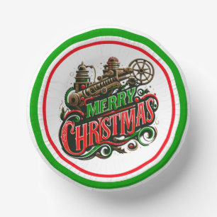 Frohe Weihnachten Steampunk Pappteller