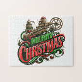 Frohe Weihnachten Steampunk Puzzle (Horizontal)