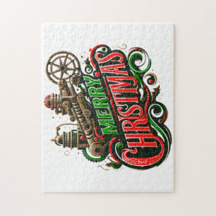 Frohe Weihnachten Steampunk Puzzle