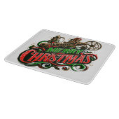 Frohe Weihnachten Steampunk Schneidebrett (Ecke)