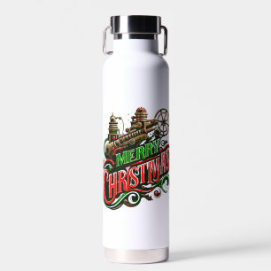 Frohe Weihnachten Steampunk Trinkflasche
