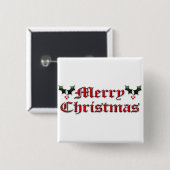 Frohe Weihnachten - Stechpalme Button (Vorne & Hinten)