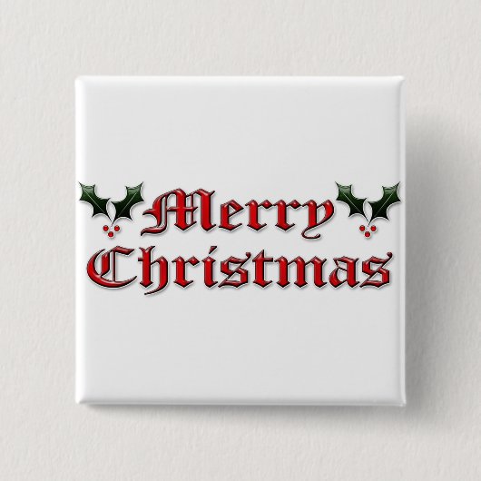 Frohe Weihnachten - Stechpalme Button (Vorderseite)