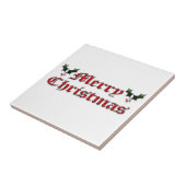 Frohe Weihnachten - Stechpalme Fliese (Seite)