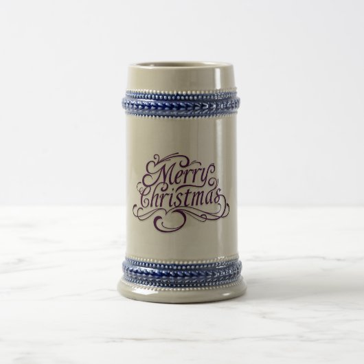 Frohe Weihnachten Stein Bierglas (Mittel)