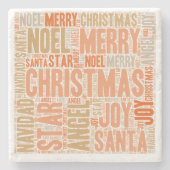 Frohe Weihnachten Steinuntersetzer (Vorderseite)