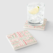 Frohe Weihnachten! Steinuntersetzer (Seitenansicht)