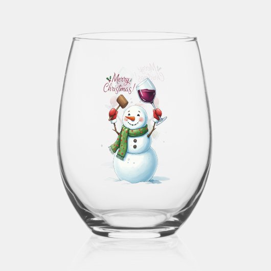 Frohe Weihnachten stemless Weinglas Ohne Stiel (Vorderseite)