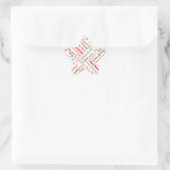 Frohe Weihnachten! Stern-Aufkleber (Tasche)
