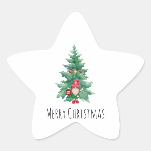 Frohe Weihnachten Stern-Aufkleber (Vorderseite)