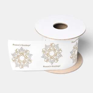 Frohe Weihnachten Stern Kalligrafie Gold Silber We Satinband