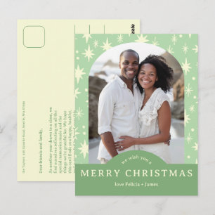 FROHE WEIHNACHTEN Sterne Feiertag INDIVIDUELLER Bo Postkarte