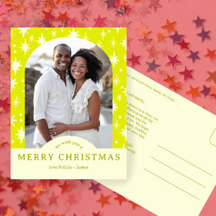 FROHE WEIHNACHTEN Sterne Feiertag INDIVIDUELLER Bo Postkarte
