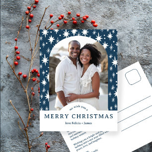 FROHE WEIHNACHTEN Sterne Feiertag INDIVIDUELLER Bo Postkarte