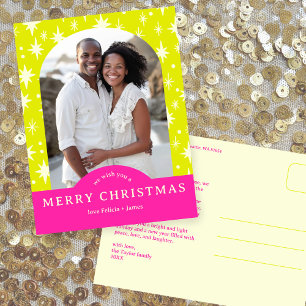 FROHE WEIHNACHTEN Sterne Feiertag INDIVIDUELLER Bo Postkarte
