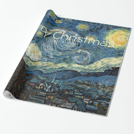 Frohe Weihnachten Sternennacht von Vincent van Gog Geschenkpapier