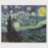 Frohe Weihnachten Sternennacht von Vincent van Gog Geschenkpapier (Flach)