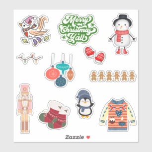 Frohe Weihnachten Sticker Set