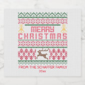 Frohe Weihnachten, stickiger Stil Bierflaschenetikett (Einzelnes Label)