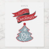 Frohe Weihnachten, stilisierter Baum, individuelle Weinetikett (Einzelnes Label)