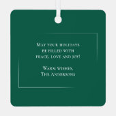 Frohe Weihnachten Stilvoll Elegant Foto Chic Ornament Aus Metall (Rückseite)