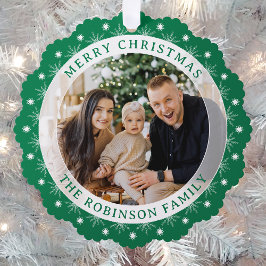 Frohe Weihnachten Stilvoll Moderne Elegantes Foto  Ornament Karte