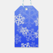 Frohe Weihnachten Stilvolle Cobalt Blue Snowflakes Geschenkanhänger (Rückseite)